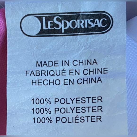 LE SPORT SAC, Green & Pink Horizontal Stripes, Attached Small Make-Up Bag, NEW - Picture 10 of 11